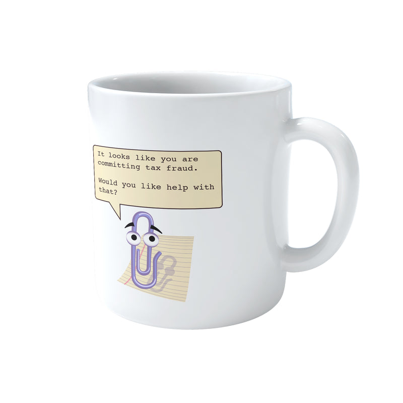 Clippy Committing Tax Fraud Mug | Top Tax Accounting Gifts