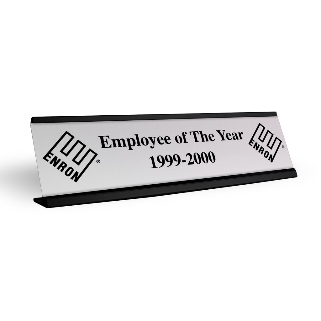 Enron Employee Of The Year Desk Name Plate - Top Vintage Defunct Gifts