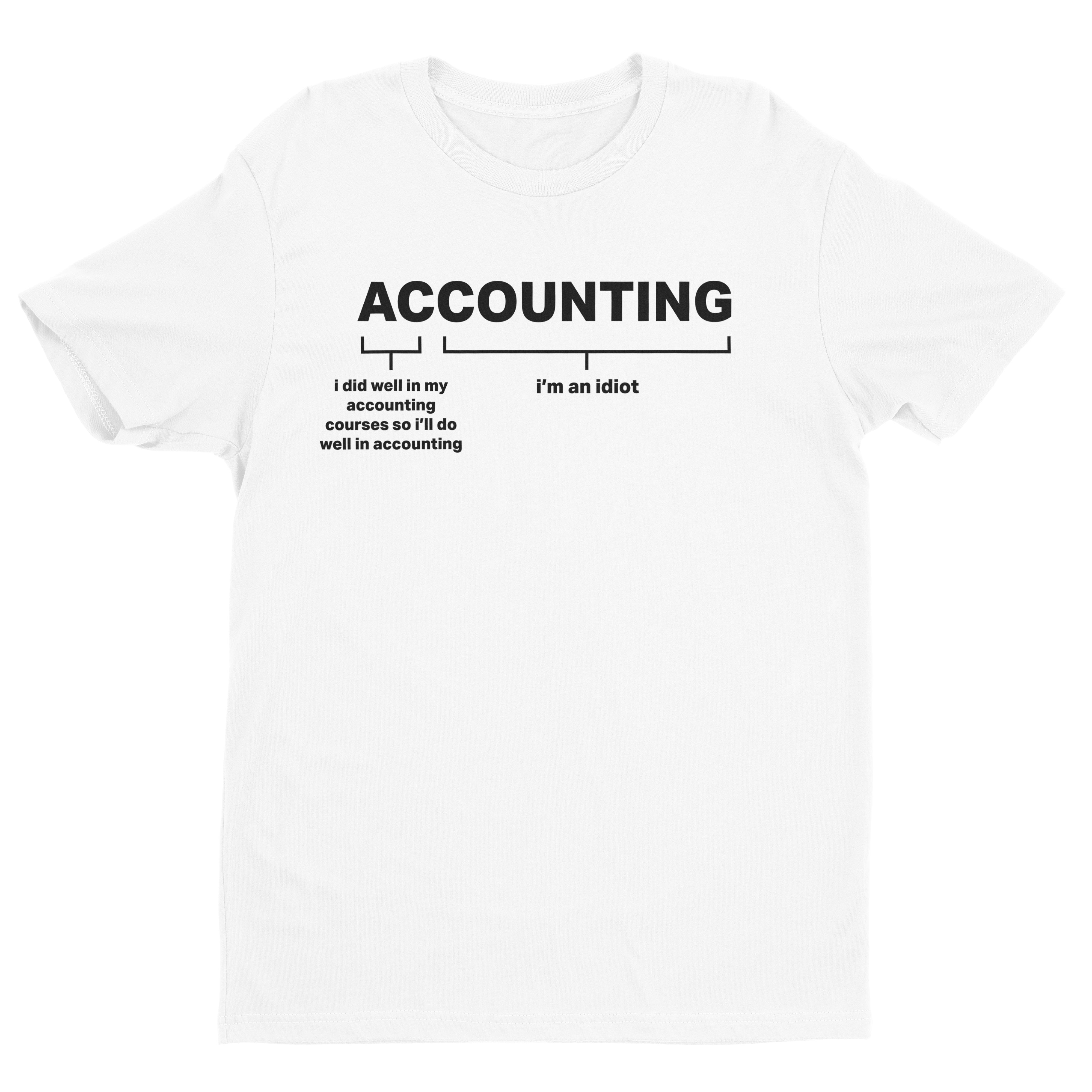 TheBig4Accountant Funny Accounting Shirts Accounting Idiot T Shirt White M